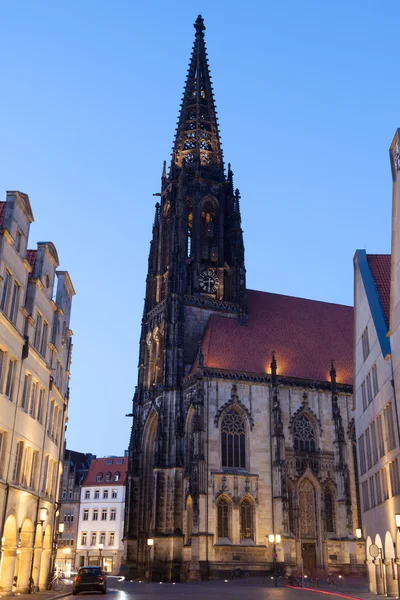 Geç Gotik St. Lamberti kilisede Muenster, Kuzey Ren Vestfalya, Almanya — Stok fotoğraf