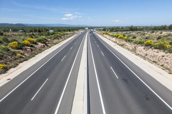 Toll motorway Autopista AP-7 (also called Autopista del Mediterraneo) in Spain — Stock Photo, Image