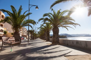 Promenade in Puerto de Mazarron, Spain clipart