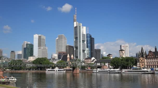 Centrum Skyline van Frankfurt — Stockvideo