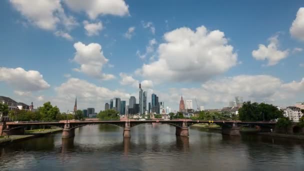 Skyline Of Frankfurt Main, Германия — стоковое видео