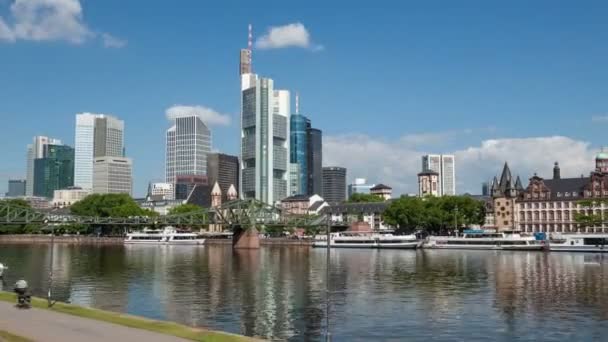 Centrum panoramę Frankfurtu — Wideo stockowe