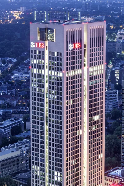 UBS Bank wieżowiec w Frankfurt, Niemcy — Zdjęcie stockowe