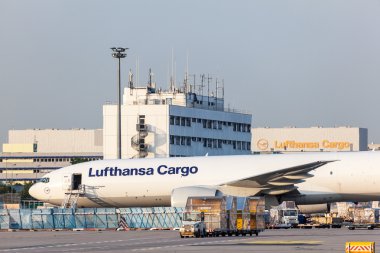 Boeing 777 Freighter of the Lufthansa Cargo clipart