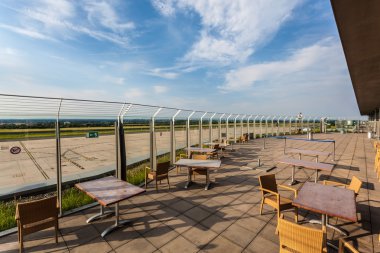 Visitors terrace of the Dortmund Airport, Germany clipart