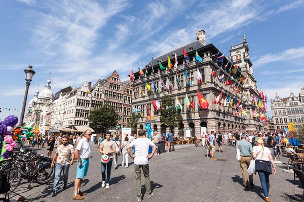 Historic buildings in Antwerp, Belgium — 图库照片