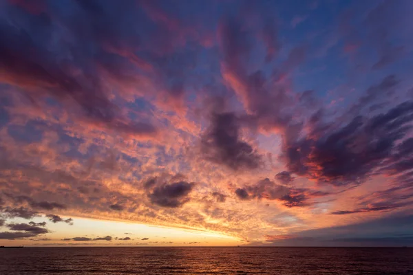 Coucher de soleil sur la mer du Nord — Photo