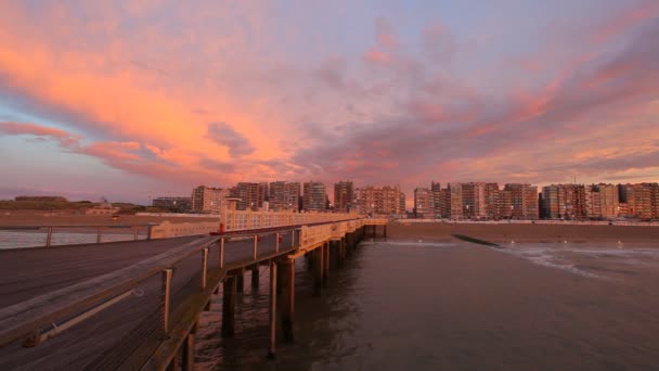 Belçika Pier — Stok video