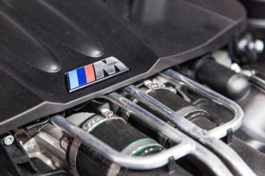 BMW M series motor detail at the IAA 2015 clipart