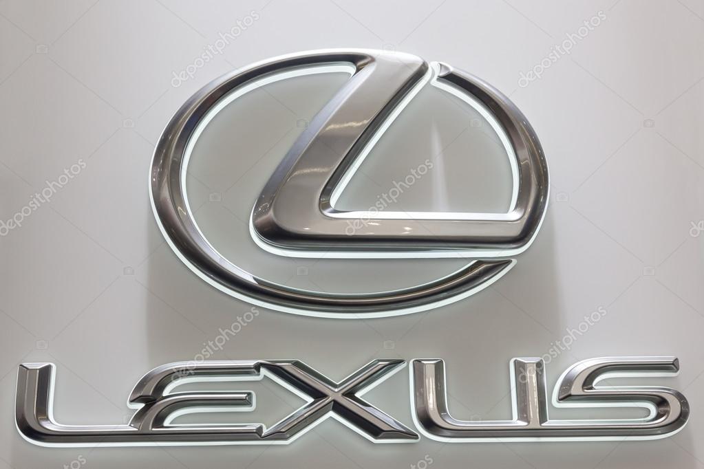 FRANKFURT, GERMANY - SEP 22: Lexus Company Logo at the IAA International Motor Show 2015. September 22, 2015 in Frankfurt Main, Germany