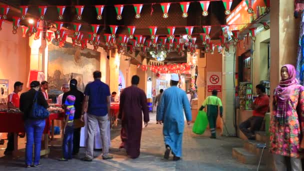 Souq in Muttrah at night, Oman — Stock Video