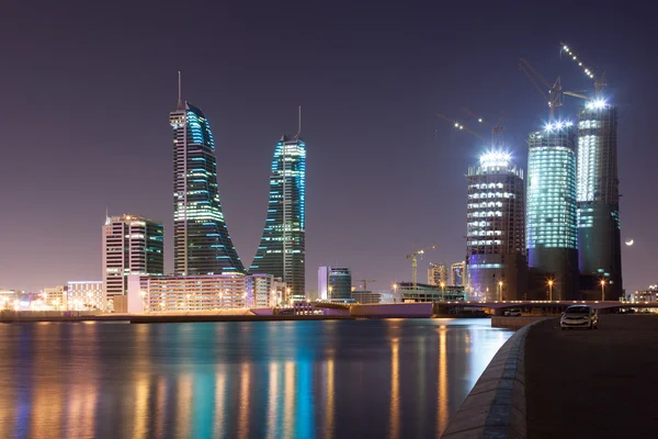 Manama City di notte, Bahrein — Foto Stock