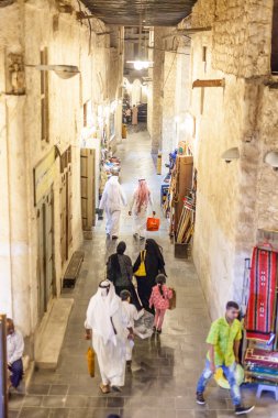 People at the Souq Waqif, Doha clipart