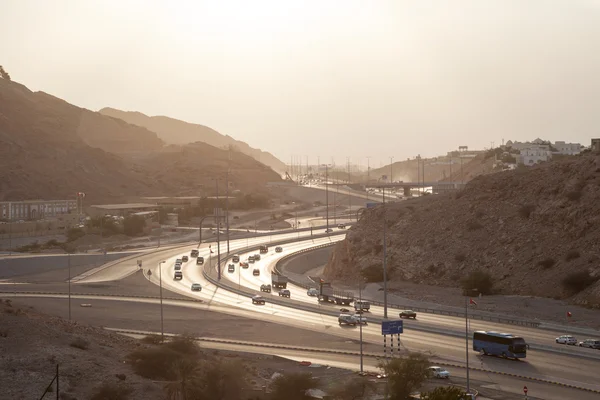 Muscat Expressway at sunset, Oman — Stock Photo, Image