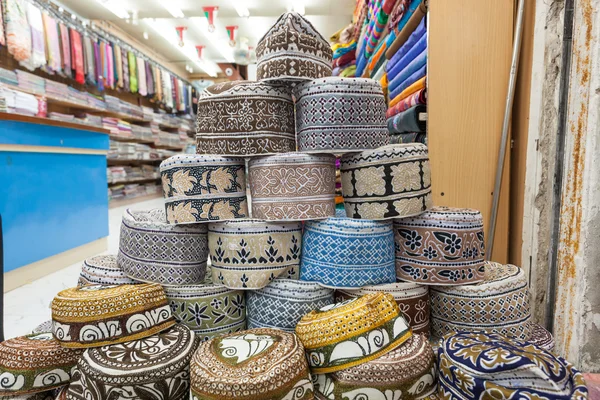 Traditional Omani Kuma hats — Stok fotoğraf