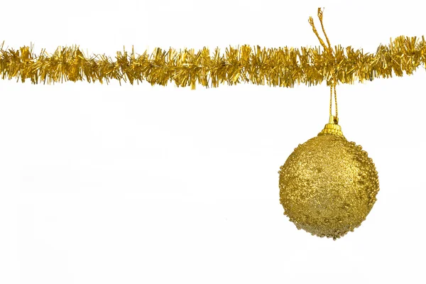 Golden ball - christmas decoration — Stock Photo, Image