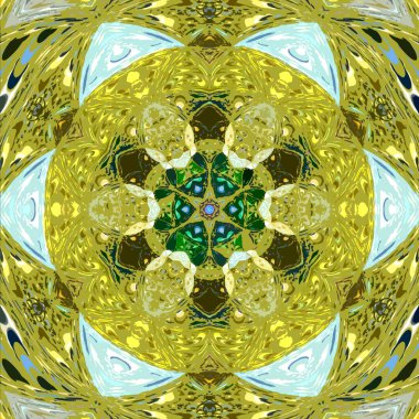 Soyut güneşli mandala. Dekoratif yaz arabesk fayansları