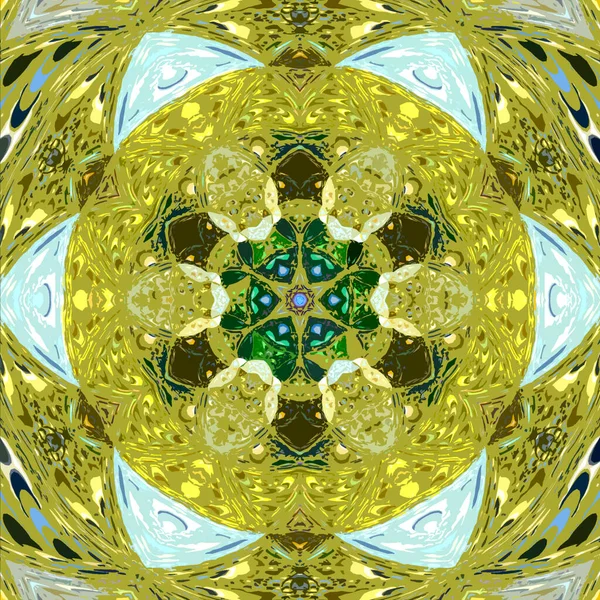 Mandala Soleado Abstracto Azulejo Arabesco Decorativo Verano — Foto de Stock