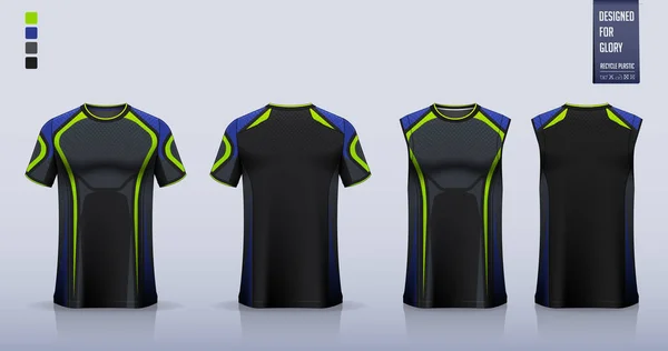 Shirt Mockup Design Modelo Camisa Esporte Para Camisola Futebol Kit — Vetor de Stock