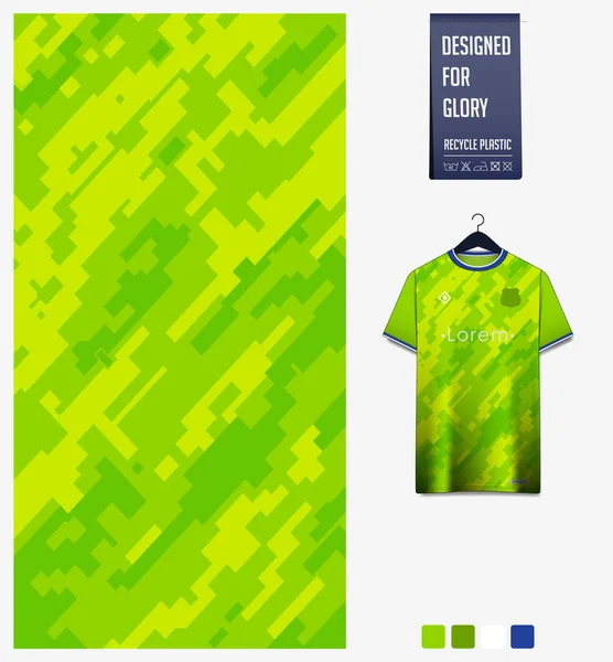 Diseño Patrón Tela Patrón Mosaico Sobre Fondo Verde Para Camiseta — Archivo Imágenes Vectoriales