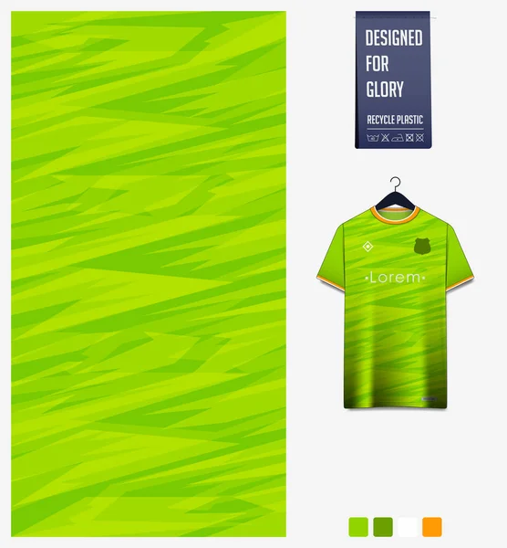 Stofpatroon Ontwerp Mozaïek Patroon Groene Achtergrond Voor Voetbal Jersey Voetbal — Stockvector