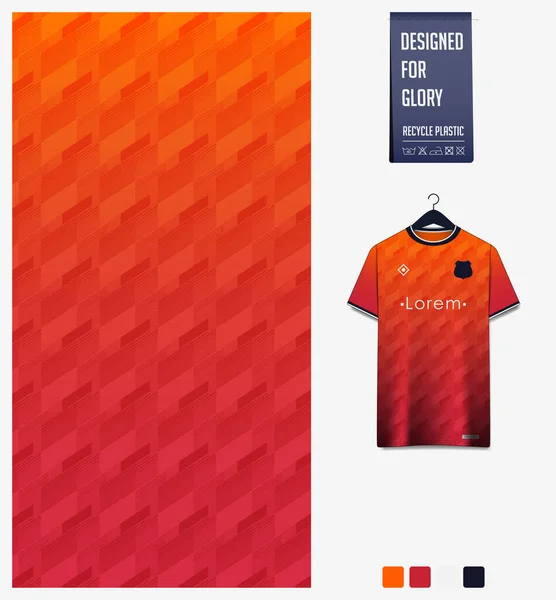 Design Padrão Tecido Padrão Geométrico Fundo Laranja Para Camisa Futebol — Vetor de Stock