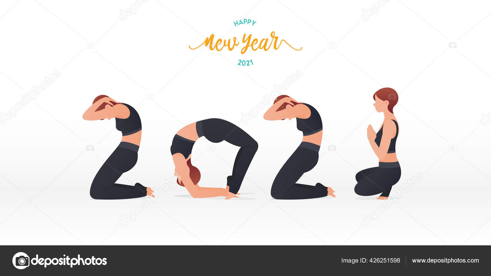 Happy New Year 2021 Banner Yoga Poses Year Good Health Stock Vector C Tond Ruangwit Gmail Com 426251598 https depositphotos com 426251598 stock illustration happy new year 2021 banner html