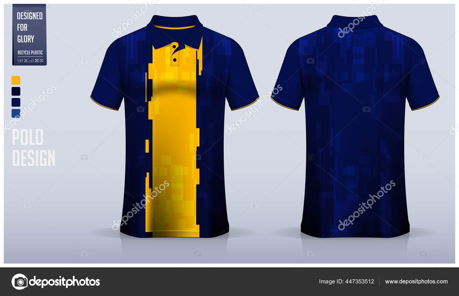 soccer t-shirt design uniform set of soccer kit. football jersey template  for football club. blue and white color, front and back view soccer shirt  mock up. Vector Illustration Stock Vector