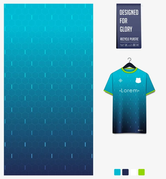 Trikotmuster Fußballstil Geometrisches Muster Auf Blauem Abstrakten Hintergrund Für Fußball — Stockvektor