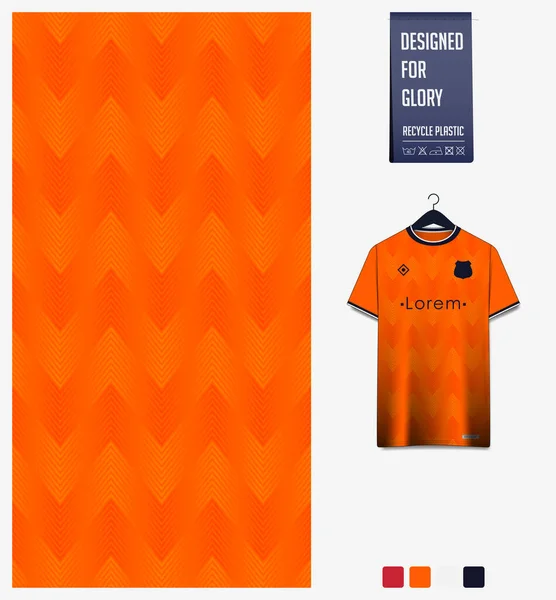 Soccer Jersey Pattern Design Zig Zag Pattern Orange Abstract Background — Stock Vector