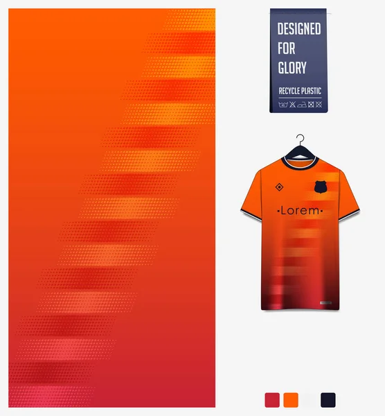 Fotboll Jersey Mönster Design Geometriskt Mönster Orange Abstrakt Bakgrund För — Stock vektor