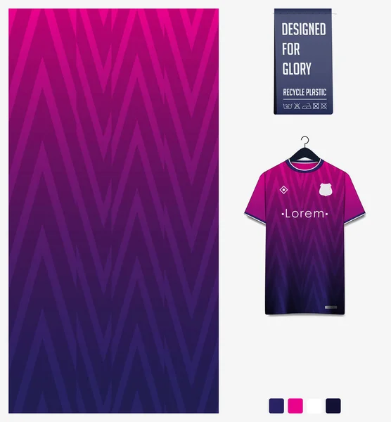 Diseño Patrón Camiseta Fútbol Patrón Geométrico Sobre Fondo Abstracto Violeta — Vector de stock