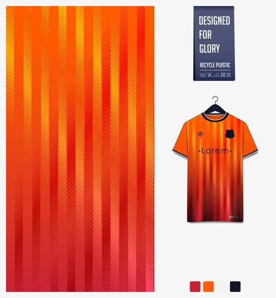 Diseño Patrón Camiseta Fútbol Patrón Rayas Fondo Abstracto Naranja Para — Vector de stock