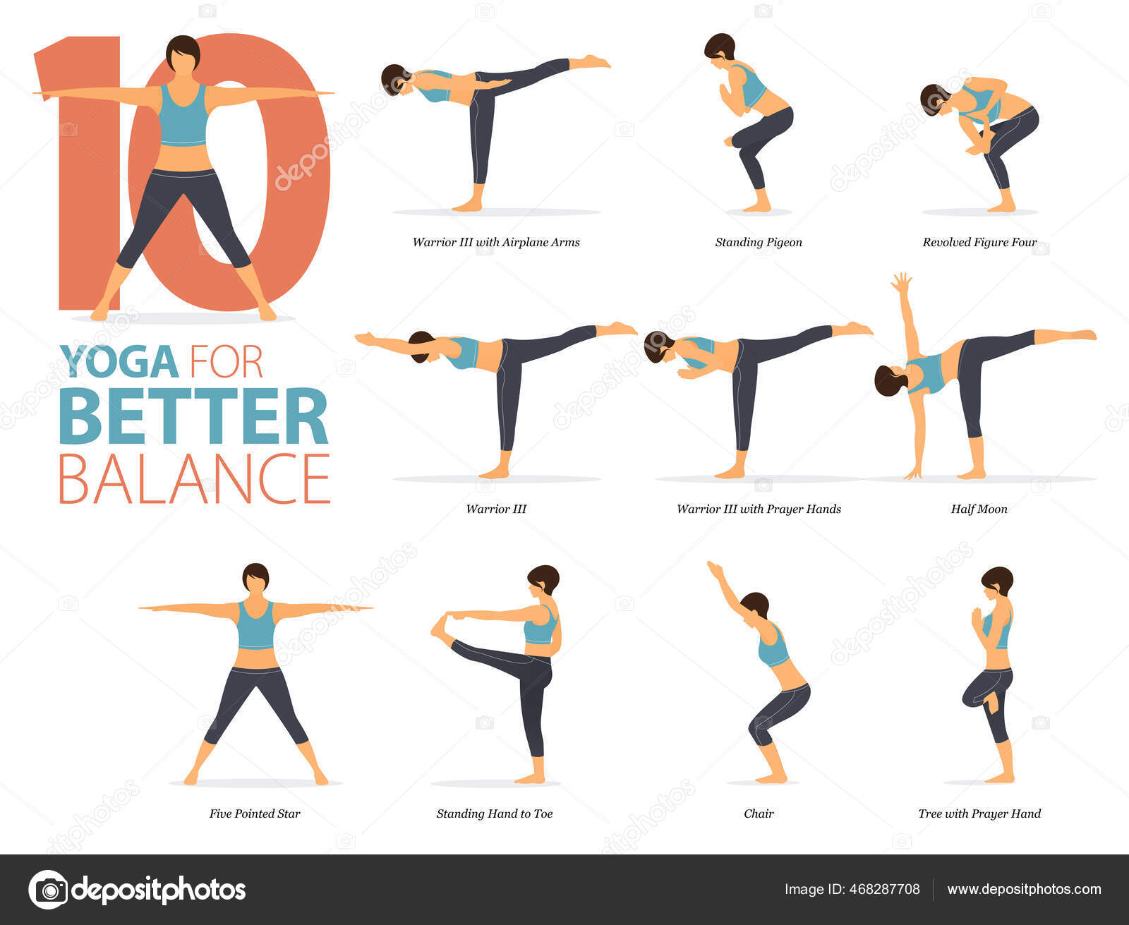 Infographic 8 Yoga Poses Workout Home Stock Vector (Royalty Free)  1807857721 | Shutterstock