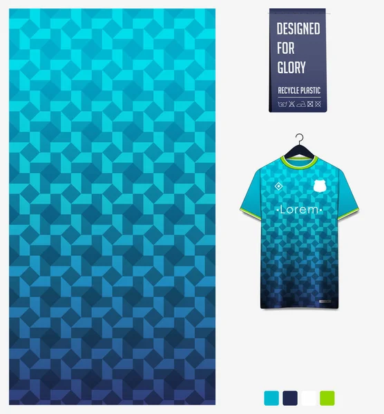 Projeto Padrão Camisa Futebol Padrão Geométrico Fundo Abstrato Azul Para — Vetor de Stock