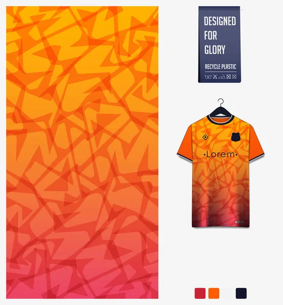 Diseño Patrón Camiseta Fútbol Patrón Abstracto Sobre Fondo Naranja Para — Archivo Imágenes Vectoriales