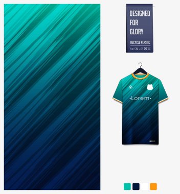 Soccer jersey pattern design. Abstract pattern on green background for soccer kit, football kit, bicycle, e-sport, basketball, t-shirt mockup template. Fabric pattern. Abstract background.. Vector Illustration.