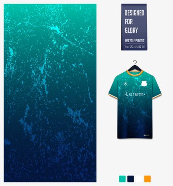 Soccer jersey pattern design. Abstract pattern on green background for soccer kit, football kit, bicycle, e-sport, basketball, t-shirt mockup template. Fabric pattern. Abstract background.. Vector Illustration.