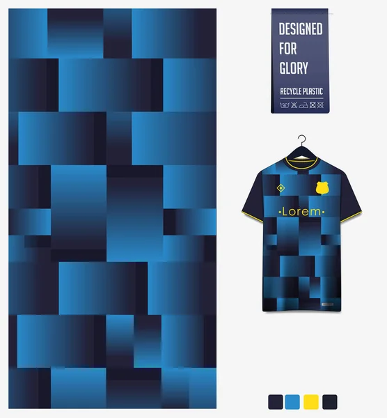 Diseño Patrón Camiseta Fútbol Patrón Geométrico Sobre Fondo Azul Para — Archivo Imágenes Vectoriales