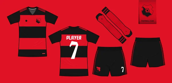 Camiseta Fútbol Kit Fútbol Maqueta Diseño Plantilla Para Club Deportivo — Archivo Imágenes Vectoriales
