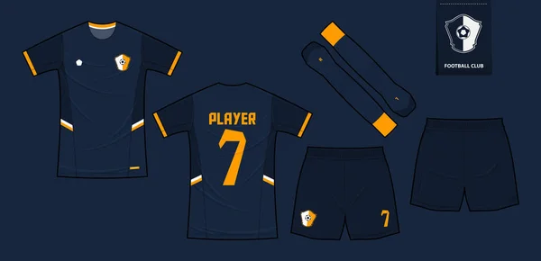 Camiseta Fútbol Kit Fútbol Maqueta Diseño Plantilla Para Club Deportivo — Archivo Imágenes Vectoriales