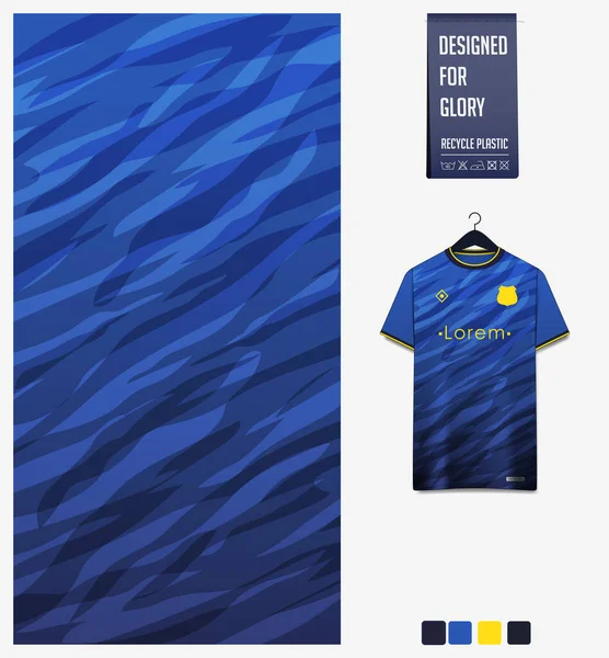 Voetbal Jersey Patroon Ontwerp Abstract Patroon Blauwe Achtergrond Voor Voetbal — Stockvector