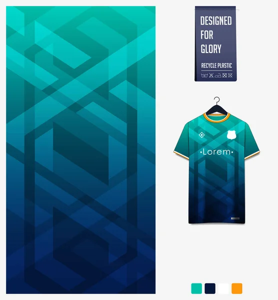 Diseño Patrón Camiseta Fútbol Patrón Geométrico Sobre Fondo Verde Para — Archivo Imágenes Vectoriales