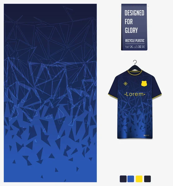 Projeto Padrão Camisa Futebol Padrão Geométrico Fundo Azul Para Kit — Vetor de Stock