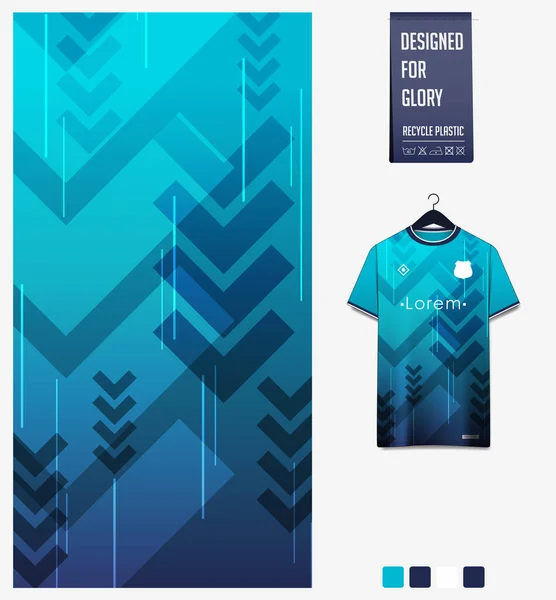 Modèle Maillot Football Design Modèle Géométrique Sur Fond Bleu Pour — Image vectorielle