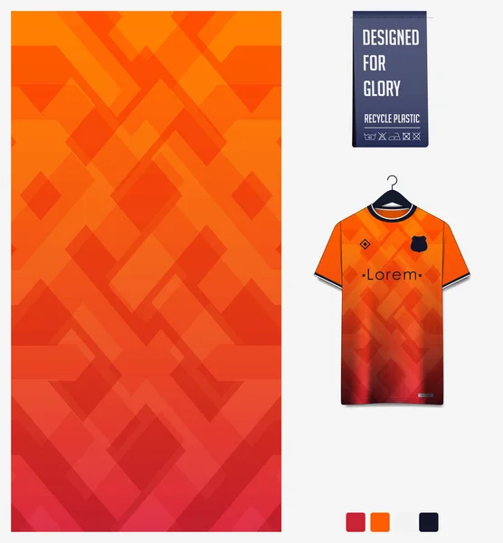 Diseño Patrón Camiseta Fútbol Patrón Geométrico Sobre Fondo Naranja Para — Archivo Imágenes Vectoriales