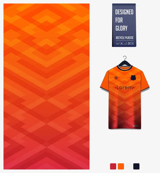 Diseño Patrón Camiseta Fútbol Patrón Geométrico Sobre Fondo Naranja Para — Vector de stock