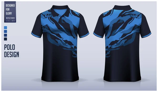 Modèle Modèle Polo Bleu Pour Maillot Football Kit Football Vêtements — Image vectorielle