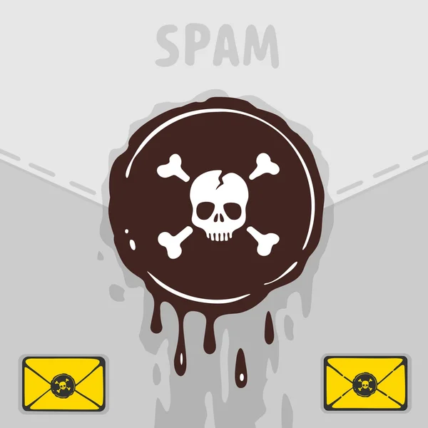 Símbolo vetorial de spam e vírus — Vetor de Stock