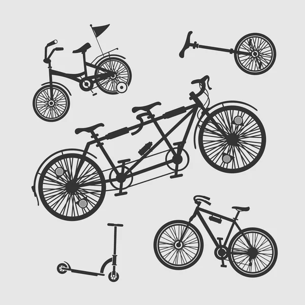 Conjunto de vetores Bicicleta de símbolos — Vetor de Stock
